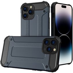 Mobigear Outdoor Coque iPhone 14 Pro Coque arrière Rigide Anti-Chocs - Bleu Marin