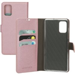 Mobiparts Saffiano Wallet Housse Samsung Galaxy A71 Etui Porte-Monnaie - Rose