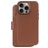 Decoded Detachable Wallet Housse iPhone 16 Pro Max MagSafe Etui avec Coque Détachable en Cuir Véritable Porte-Monnaie - Tan
