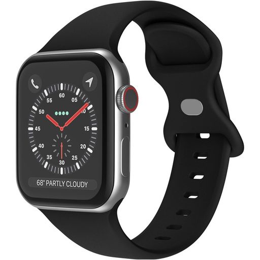 Mobigear Sport Dual Bracelet Silicone Apple Watch Fermeture à clou et passant - 49/46/45/44 mm - Noir
