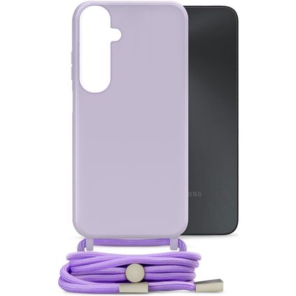 Mobilize Lanyard Gelly Samsung Galaxy A05s Coque avec cordon en TPU Souple - Pastel Purple