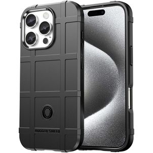 Mobigear Rugged Shield Coque iPhone 16 Pro Max Coque arrière en TPU Souple Anti-Chocs - Noir