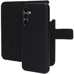 Mobiparts Samsung Galaxy A16 MagSafe Coque Cuir véritable Étui 2en1 avec coque amovible Portefeuille - Noir