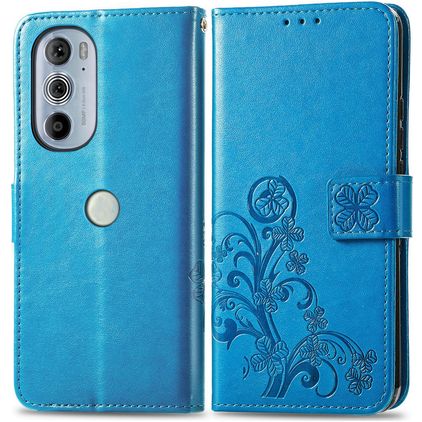 Mobigear Clover Housse Motorola Edge 30 Pro Etui Porte-Monnaie - Bleu