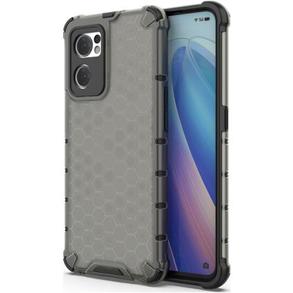 Mobigear Honeycomb Coque OPPO Find X5 Lite Coque arrière Rigide Anti-Chocs - Noir