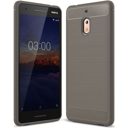 Mobigear Brushed Slim Coque Nokia 2.1 Coque arrière en TPU Souple - Gris