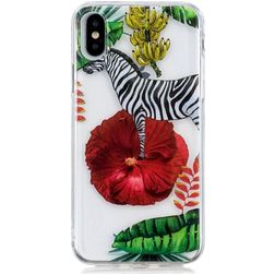 Mobigear Design Coque iPhone X Coque arrière en TPU Souple - Zèbre