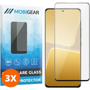 Mobigear Premium Xiaomi 13 Pro Verre trempé Protection d'écran - Compatible Coque - Noir (Lot de 3)