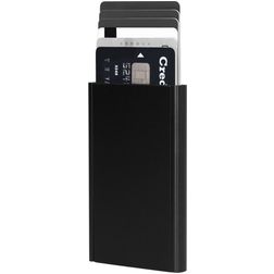 Mobiparts Cardprotector Porte-cartes Aluminium - 6 cartes - Compatible MagSafe - Noir