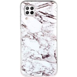 Mobigear Marble Coque Huawei P40 Lite Coque arrière en TPU Souple - Blanc