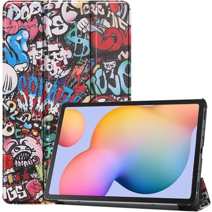Mobigear Tri-Fold Coque Samsung Galaxy Tab S6 Lite Etui - Graffiti