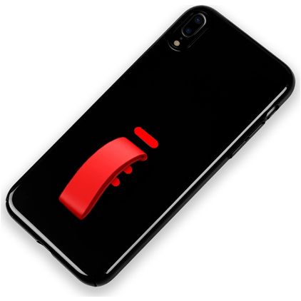 Mobigear Rubber Ring iPhone XS Max Plastique rigide Coque arrière avec bague de maintien - Noir