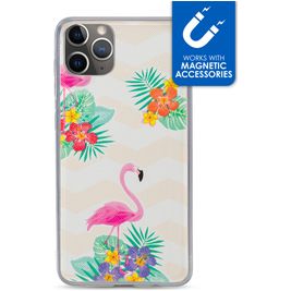 My Style Magneta Coque iPhone 11 Pro Coque arrière en TPU Souple - Flamingo