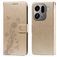 Mobigear Flowers Housse OPPO Find X9 Pro Etui Porte-Monnaie - Or