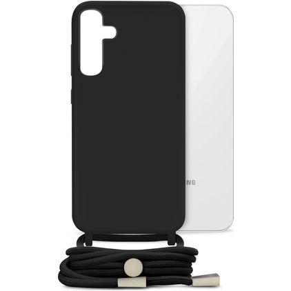 Mobilize Lanyard Gelly Samsung Galaxy S24 Plus Coque avec cordon en TPU Souple - Noir