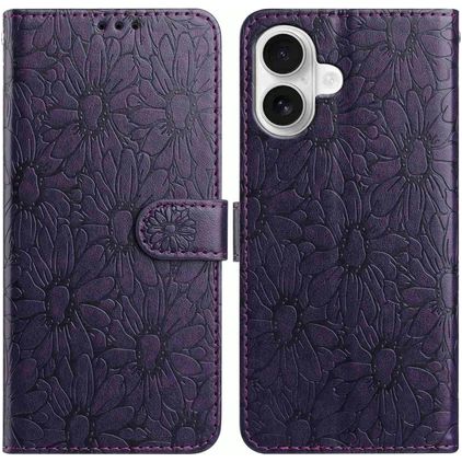 Mobigear Flowers iPhone 17 Étui Portefeuille - Violet