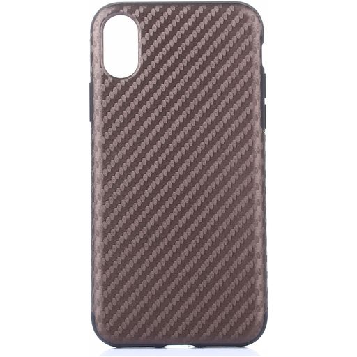Mobigear Racing Coque iPhone XS Coque arrière en TPU Souple - Marron