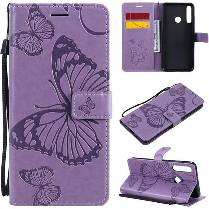 Mobigear Butterfly Housse Huawei Y6p Etui Porte-Monnaie - Violet