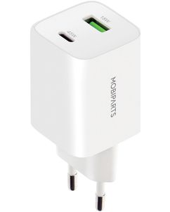 Mobiparts GaN - Double USB / USB-C Chargeur Power Delivery 45W - Blanc