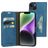 Mobiparts Classic Wallet iPhone 14 Plus Étui Portefeuille - Steel Blue