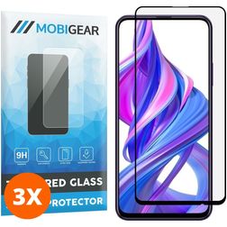 Mobigear Premium HONOR 9X Verre trempé Protection d'écran - Compatible Coque - Noir (Lot de 3)