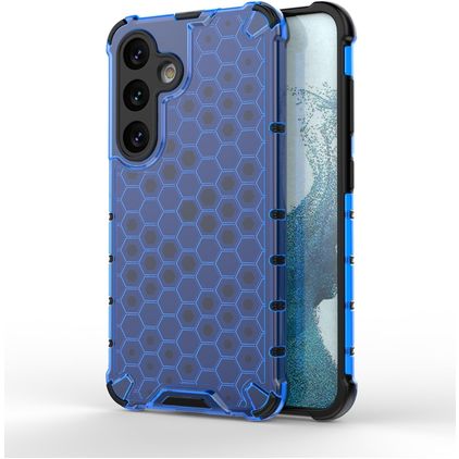Mobigear Honeycomb Samsung Galaxy S24 Plastique rigide Coque arrière Antichoc - Bleu