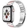 Mobigear Lissabon Bracelet Acier Apple Watch Fermeture boucle déployante - 49/46/45/44 mm - Rose / Argent