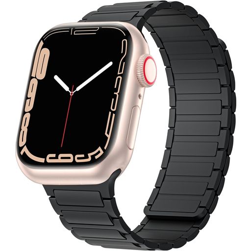 Mobigear Loop Mag Bracelet Silicone Apple Watch Fermeture magnétique - 49/46/45/44 mm - Noir
