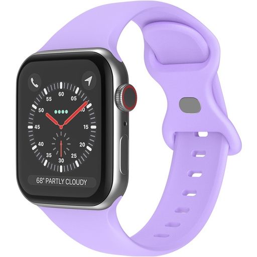 Mobigear Sport Dual Bracelet Silicone Apple Watch Fermeture à clou et passant - 49/46/45/44 mm - Violet