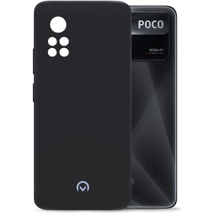 Mobilize Rubber Gelly Coque POCO X4 Pro 5G Coque arrière en TPU Souple - Matt Black