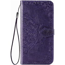 Mobigear Mandala Housse Motorola One Hyper Etui Porte-Monnaie - Violet