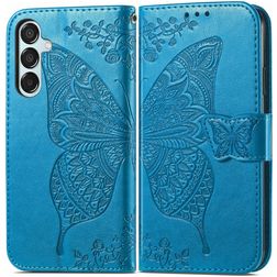 Mobigear Butterfly Housse Samsung Galaxy M15 Etui Porte-Monnaie - Bleu