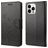 Mobigear Flowers Housse iPhone 14 Pro Etui Porte-Monnaie - Noir