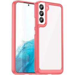 Mobigear Crystal Coque Samsung Galaxy S23 Ultra Coque arrière Rigide - Transparent / Rouge