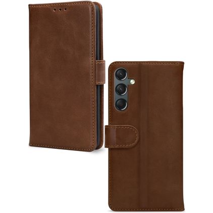 Mobilize Wallet Housse Samsung Galaxy A24 Etui en Cuir Véritable Porte-Monnaie - Marron