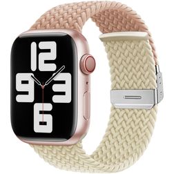 Mobigear Braided Dual Bracelet Nylon Apple Watch Fermeture à pince - 49/46/45/44 mm - Rose / Lumière stellaire