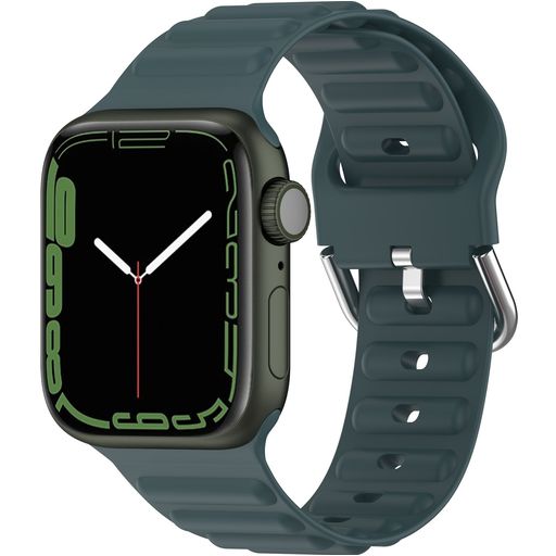 Mobigear Bumpy Bracelet Silicone Apple Watch Fermeture boucle ardillon - 49/46/45/44 mm - Vert
