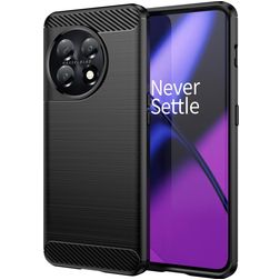 Mobigear Brushed Coque OnePlus 11 Coque arrière en TPU Souple - Noir