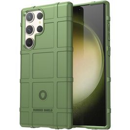 Mobigear Rugged Shield Coque Samsung Galaxy S24 Ultra Coque arrière en TPU Souple Anti-Chocs - Vert