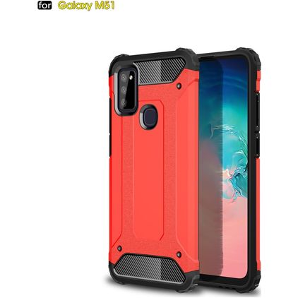 Mobigear Outdoor Coque Samsung Galaxy M51 Coque arrière Rigide Anti-Chocs - Rouge