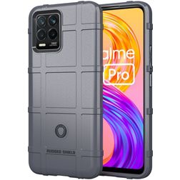Mobigear Rugged Shield Coque Realme 8 Coque arrière en TPU Souple Anti-Chocs - Gris