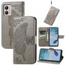 Mobigear Butterfly Housse Motorola Moto E13 Etui Porte-Monnaie - Gris