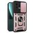Mobigear Armor Ring Cam Slide Xiaomi 13 Plastique rigide Coque arrière Antichoc avec bague de maintien et cache caméra coulissant - Rose doré