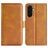 Mobigear Slim Magnet Samsung Galaxy A57 Étui Portefeuille - Cognac
