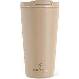 Burga Coffee Mug Mug à Café à Emporter en Acier Inoxydable à Double Paroi - 470 ml - Tan