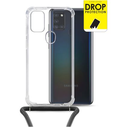 My Style Loop Transparent Samsung Galaxy A21s TPU souple Coque avec cordon - Transparent