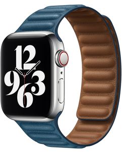 Mobigear Bumpy Bracelet Cuir Apple Watch Fermeture magnétique - 49/46/45/44 mm - Bleu