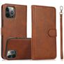 Mobigear Wallet Housse iPhone 16 Pro Etui avec Coque Détachable Porte-Monnaie - Marron
