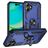 Mobigear Armor Ring iPhone 17 Plastique rigide Coque arrière Antichoc avec bague de maintien - Bleu