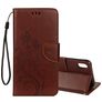 Mobigear Flowers iPhone XR Étui Portefeuille - Marron